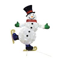 Santas Forest 58505 Lighted Fabric Snowman 3D, 4 in 