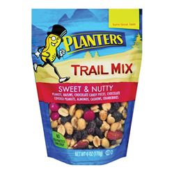 Planters 451995 Trail Mix, Nutty, Sweet, 6 oz, Bag, Pack of 12 