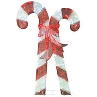 Santas Forest 58507 Fabric Candy Cane Decor, 3 ft L, 1.5 ft W, Polyester, Mesh 