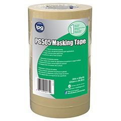 IPG PG505.122R Masking Tape, 60 yd L, 1.41 in W, Paper Backing, Beige 