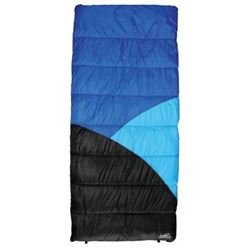 Texsport 15237 Sleeping Bag, 75 in L, 33 in W, Polyester, Black/Dark Blue/Gray/Light Blue 