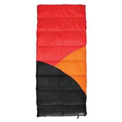 Texsport 15239 Sleeping Bag, 75 in L, 33 in W, Polyester, Black/Gray/Orange/Red 