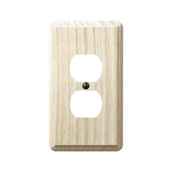 AmerTac Contemporary 401D Outlet Wallplate, 5-1/4 in L, 3 in W, 1 -Gang, Wood, Ash, Screw Mounting 