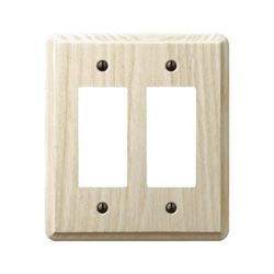 AmerTac Contemporary 401RR Wallplate, 5-3/8 in L, 4-7/8 in W, 2 -Gang, Ash Wood 
