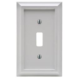 Amerelle 2040TW Wallplate, 1 -Gang, Wood, White 4 Pack 