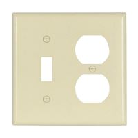 Eaton Wiring Devices 2138LA-BOX Combination Wallplate, 4-1/2 in L, 4-9/16 in W, 2 -Gang, Thermoset, Light Almond 