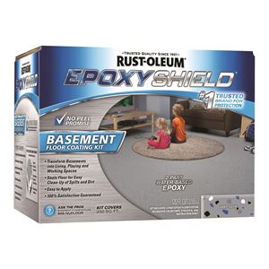 Rust-Oleum 203007 Basement Floor Coating Kit, Satin, Gray, Liquid
