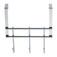 Simple Spaces HK06-CH Door Garment Hook, Each Hook: 4.8 lb, 3-Hook, Steel, Chrome, Hanging Mounting 