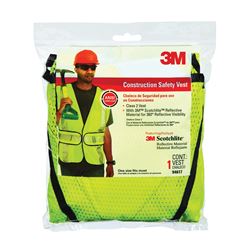 3M TEKK Protection 94617-80030T Safety Vest, One-Size, Fabric, Fluorescent Yellow 