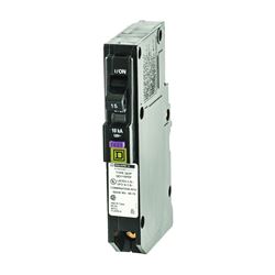 Square D QO115PDFC Circuit Breaker, CAFCI, Mini, 15 A, 1 -Pole, 120 V, Plug Mounting 