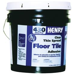 Henry 430 ClearPro 12102 Floor Adhesive, Paste, Mild, Clear, 4 gal, Pail 