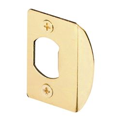 Defender Security E 2232 Door Strike Plate, 2-1/4 in L, 1-7/16 in W, Steel, Brass 