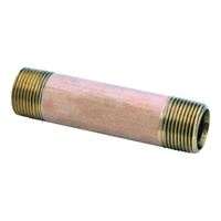 Anderson Metals 38300-0435 Pipe Nipple, 1/4 in, MNPT, Brass, 870 psi Pressure, 3-1/2 in L 