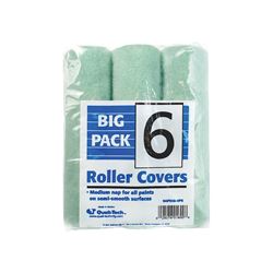RollerLite Economy 9AP038-6PK Roller Cover, 3/8 in Thick Nap, 9 in L, Polyester Cover, Orange 