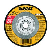 DeWALT DW4523 Grinding Wheel, 4-1/2 in Dia, 1/4 in Thick, 5/8-11 in Arbor, 24 Grit, Very Coarse 