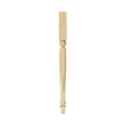 Waddell 2915 Table Leg, 21-1/4 in H, 2-1/4 in W, Pine Wood, Natural, Smooth Sanded 