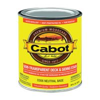 Cabot 140.0000306.005 Deck and Siding Stain, Neutral Base, Liquid, 1 qt 