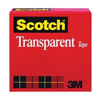 Scotch 600 Packaging Tape, 2592 in L, 1/2 in W, UPVC Backing, Clear 