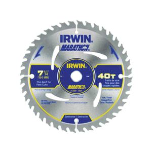 Irwin Marathon 24031 Circular Saw Blade, 7-1/4 in Dia, 5/8 in Arbor, 40-Teeth, Carbide Cutting Edge