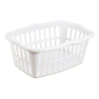 Sterilite 12458012 Laundry Basket, 1.5 bu Capacity, Plastic, White, 1-Compartment 