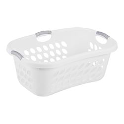 Sterilite Ultra 12108006 Laundry Basket, 1.25 bu Capacity, Plastic, White, 1-Compartment 