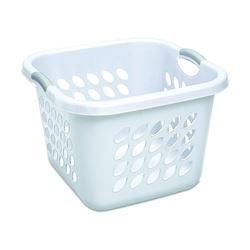 Sterilite 12178006 Laundry Basket, 1.5 bu Capacity, Plastic, White, 1-Compartment 6 Pack 