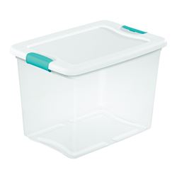 Sterilite 14958006 Latching Box, Plastic, Clear/White, 16-1/4 in L, 11-1/4 in W, 11-5/8 in H 