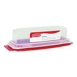 Rubbermaid 3930 Butter Dish, 0.25 lb Capacity, Plastic, Clear, 7.8 in L, 3 in W, 2 in H 