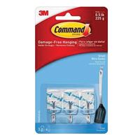 Command 17607CLR Small Wire Hook, 1/2 lb Weight Capacity, Plastic 