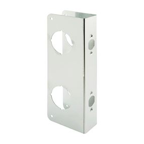 Prime-Line U 10539 Lock and Door Reinforcer, 2-3/8 in Backset, 1-3/4 in Thick Door, Stainless Steel, Stainless Steel
