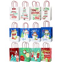 Santas Forest 69505 Medium Handle Gift Bag, 6 in W, 8 in H, Paper, Assorted 12 Pack 