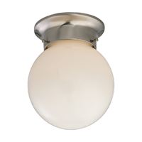 Boston Harbor Single Light Ceiling Fixture, 120 V, 60 W, 1-Lamp, A19 or CFL Lamp, Brushed Nickel Fixture 