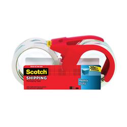 Scotch 3850S-2-1RD Packaging Tape, 38.2 yd L, 1.88 in W, Polypropylene Backing, Clear 