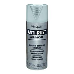 Valspar Armor 044.0021956.076 Rust Preventative Spray Paint, Gloss, Nickel, 12 oz, Can 