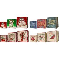 Santas Forest 69541 Kraft W/Hot Stamp Sq Box 3/Set 8 Pack 
