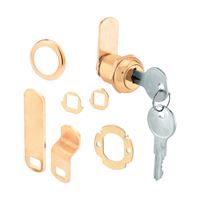 Defender Security U 9942 Drawer and Cabinet Lock, Keyed Lock, Y13 Yale Keyway, Brass 