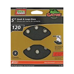 Gator 7721 Sanding Disc, 5 in Dia, 120 Grit, Fine, Zirconium Oxide Abrasive, Vented 