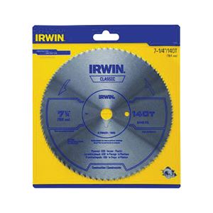 Irwin 11840 Circular Saw Blade, 7-1/4 in Dia, 5/8 in Arbor, 140-Teeth, Bi-Metal Cutting Edge
