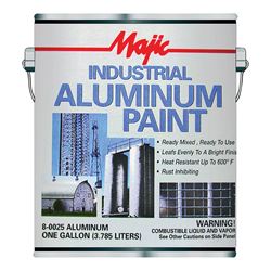 Majic Paints 8-0025-1 Aluminum Paint, Oil Base, 1 gal, Pail, 600 sq-ft/gal Coverage Area, Pack of 4 