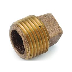 Anderson Metals 738109-08 Pipe Plug, 1/2 in, IPT, Cored Square Head, Brass 