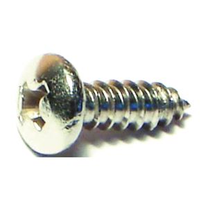 Midwest Fastener 05107 Screw, #8 Thread, Coarse Thread, Pan Head, Phillips Drive, Self-Tapping, Sharp Point, 100/PK