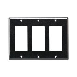 Decora 80411-E Wallplate, 4-1/2 in L, 6-3/8 in W, 3 -Gang, Plastic, Black 