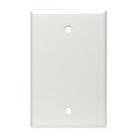 Leviton 80514-I Blank Wallplate, 3-1/8 in L, 4-7/8 in W, 1/4 in Thick, 1 -Gang, Plastic, Ivory, Box Mounting 