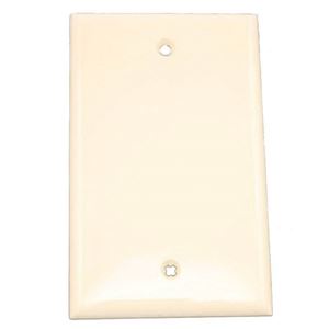 Leviton 80514-T Blank Wallplate, 3-1/8 in L, 4-7/8 in W, 1/4 in Thick, 1 -Gang, Plastic, Light Almond