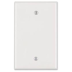 Leviton PJ13-I Blank Wallplate, 3-1/8 in L, 4-7/8 in W, 1/4 in Thick, 1 -Gang, Nylon, Ivory, Box Mounting 