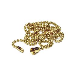 Leviton 001-00006-00B Beaded Extension Chain, #6 Chain, 3 ft L Chain, Brass 