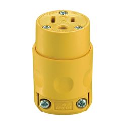 Leviton 000-515CV-000 Electrical Connector, 2 -Pole, 15 A, 125 V, NEMA: NEMA 5-15R, Yellow 