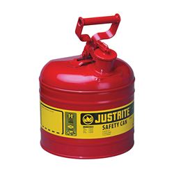 Justrite 7120100 Safety Can, 2 gal, Steel, Red 