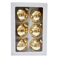 Santas Forest 99509 Christmas Ornament, Glass, Gold 24 Pack 