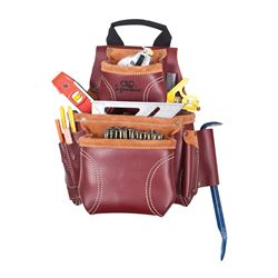 CLC 21685 Nail and Tool Bag, 8-Pocket, Leather, Chestnut 